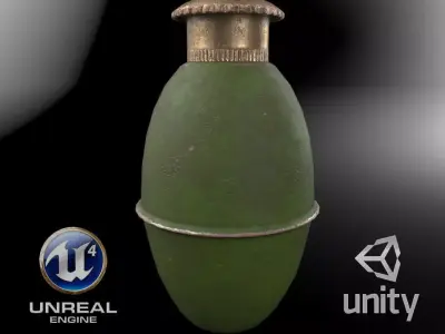 Yugoslavian grenade M38 Low-poly 3D model