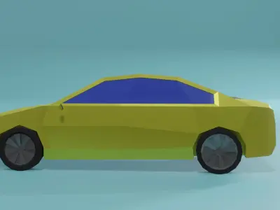 Low Poly Simple Car 3d Model Free low-poly 3D model