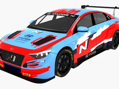 Hyundai Elantra N TCR Lukoil Racing Team 3D model