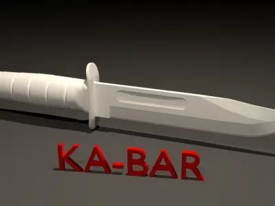 USMC KA-BAR Knife  Low-poly 3D model