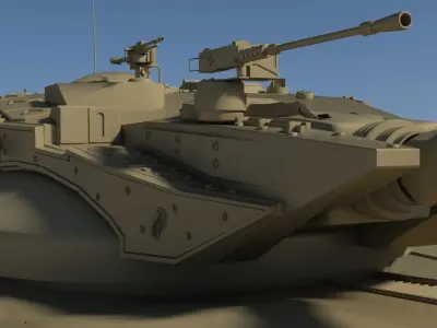 Tank Merkava II Israel Mental Ray 3D model
