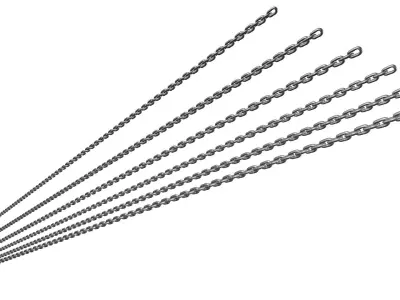 Chains set of metal rods 3D model