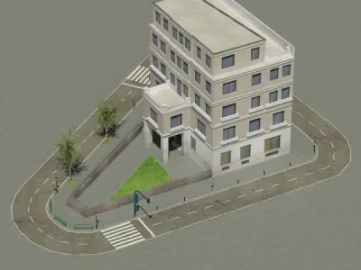 Building on corner of street 3D model