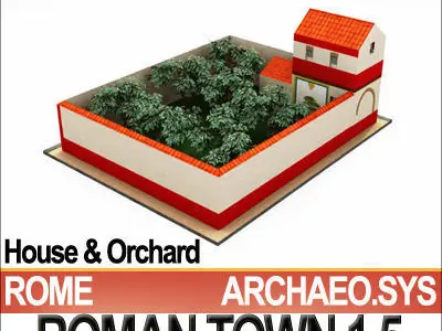 Roman Town House And Orchard Block 1 5 Low Poly 3D model