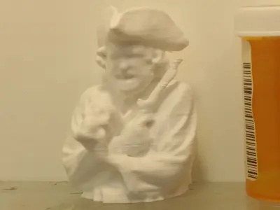 Pirate with Skull and Flintlock Pistol Statuette also a FUN TOY Free 3D print model