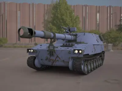 m109 howitzer 155mm tank  3D model