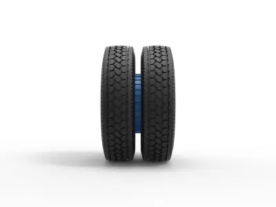 Rear 6 spoke wheel of old school truck Scale 1 to 25 3D print model