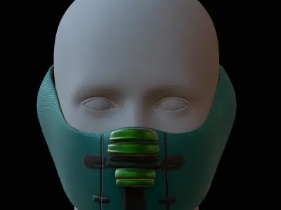 Gas mask helmet 3d model scifi Low-poly  Low-poly 3D model 564