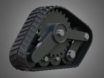  Rubber Track System 3 - Combine Harvester - Crawler Tractor 3D model
