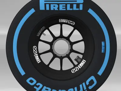 enkei wet rear tyre Low-poly 3D model