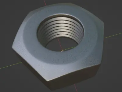 Galvanized Steel Nut Free 3D model