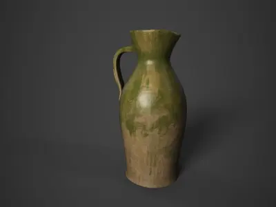 Medieval Green glazed Jug Low-poly 3D model