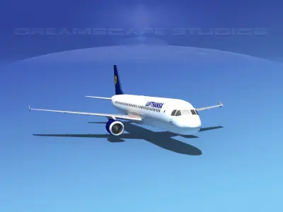 Airbus A320 LP Lufthansa Low-poly 3D model