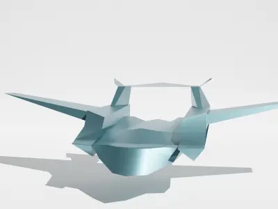 Plane of the future Low-poly 3d unique model Low-poly 3D model