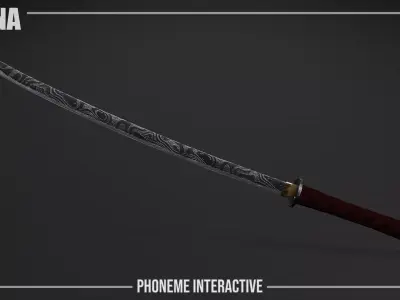 Katana - Realistic Game Ready Japanese Sword with 4K PBR Low-poly 3D model