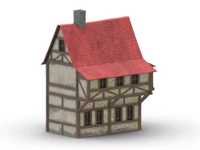 Medieval Building 05 Low Poly PBR Realistic Low-poly 3D model