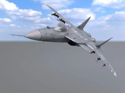 Sukhoi Su-47 Low-poly 3D model