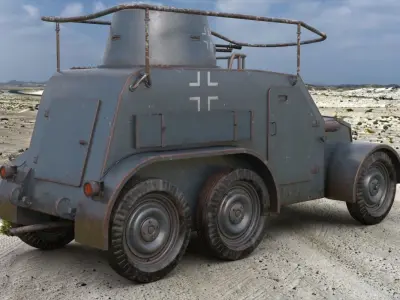 OA vz 30 Armoured Car German Mental Ray 3D model