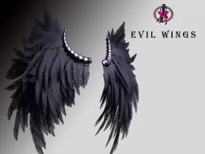 Evil Wings Low-poly 3D model