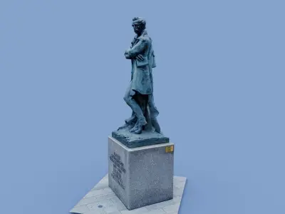 3D Monument - Juliusz Slowacki - Kyiv Ukraine - usdz gltf obj 3D model