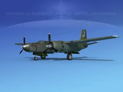 Douglas B-26C Invader V06 USAF 3D model