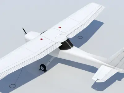 Cessna 152 Static Low Poly Blank GA Low-poly 3D model