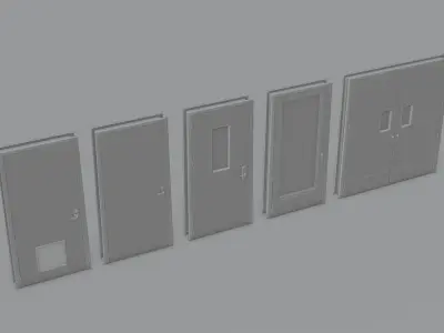 Industrial Doorways 4K and 2K 3D model