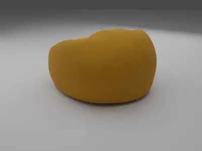 Yellow Bean Bag 3D model