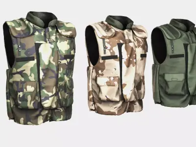 body armor flak jacket Free low-poly 3D model