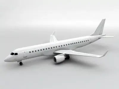 Embraer ERJ 190 - Generic White Low-poly 3D model