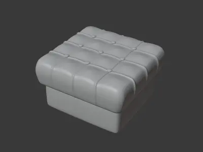 Tufted Leather Ottoman Free 3D model