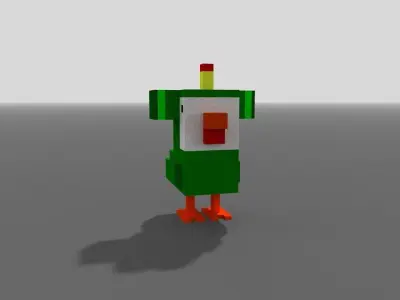 Voxel Katamari Chicken Low-poly 3D model
