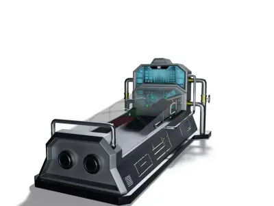 Sci-Fi Cryo Pod Chamber Low-poly 3D model