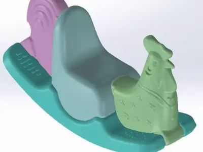 Rocking chicken assembly 3D model