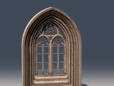 05 Medieval Textured windows pack 01 Low-poly 3D model