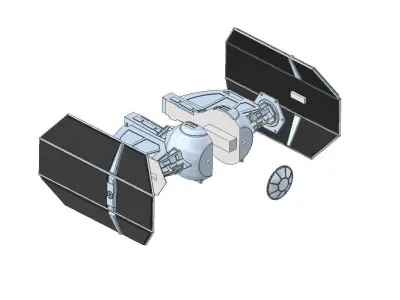 Starwars TIE Advanced x1 scale 1 in 87 3D print model