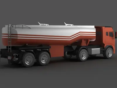 truck tank tanker fuel semi truck freight transportation 3D model