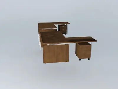 OFFICE DESK with MOBILE PEDESTAL-1800x1900x735mmH Free 3D model