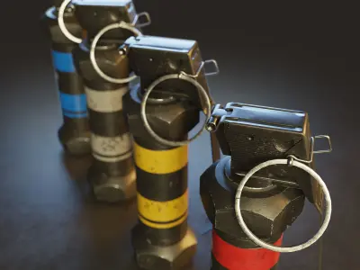 Modern Grenade Collection Low-poly 3D model