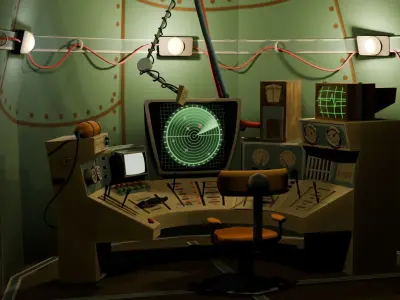 Stylized Spaceship Model Low-poly 3D model