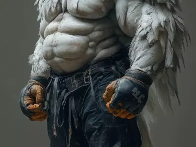 Anthropomorphic Eagle Character Warrior Muscular Bird-Man  Low-poly 3D model