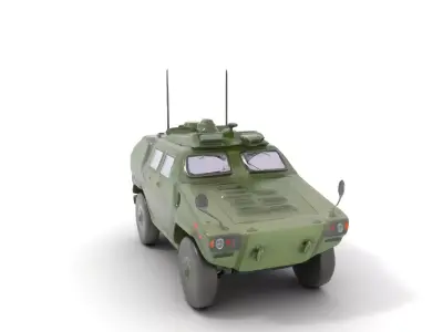 Green Armored Vehicle model pack Low-poly 3D model