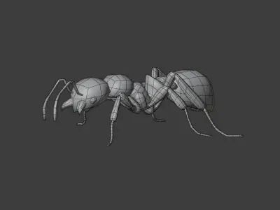 Animated walking ant lowpoly Free low-poly 3D model