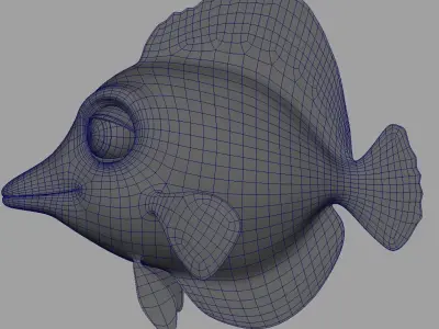 Fish lowpoly model head Low-poly 3D model