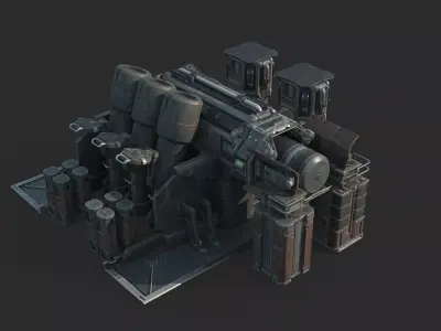 Future Sci-Fi Energy Synthesizer 3D model