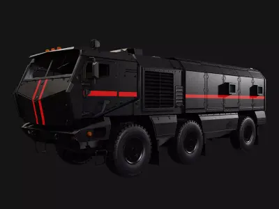 Kamaz Typhoon Truck Low-poly 3D model
