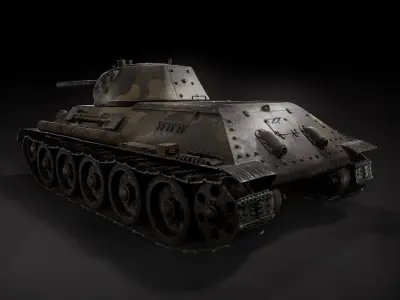 T34-57 1941 Soviet Tank Low-poly 3D model
