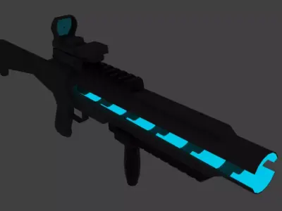 Rail Grenade Launcher Low-poly 3D model