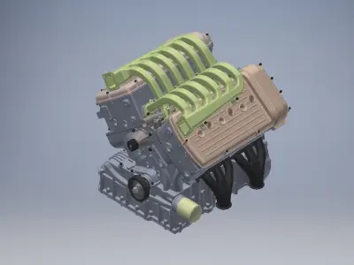 W12 engine 3d model 3D model