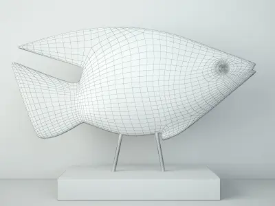Wooden Fish Sculpture 1 3D model